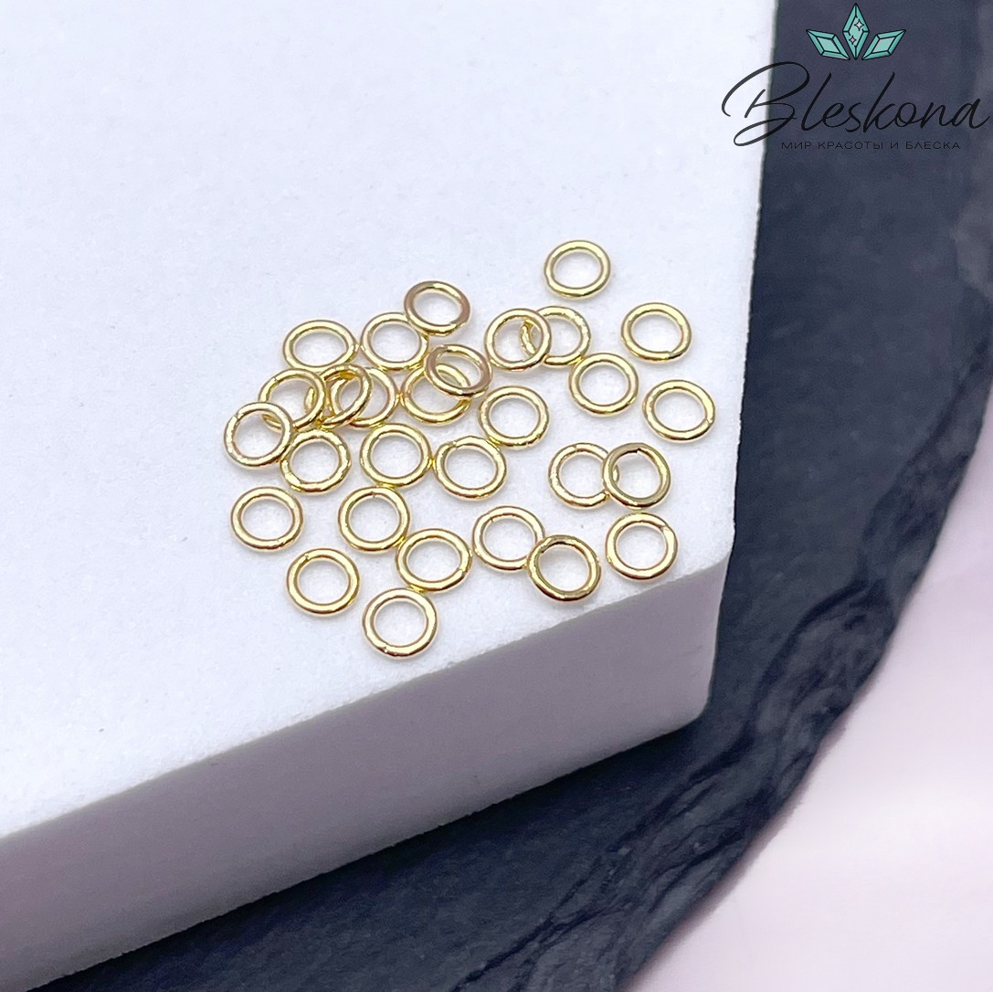 4*0,7 мм Колечки неразъемные цвет золото уп.1гр 
