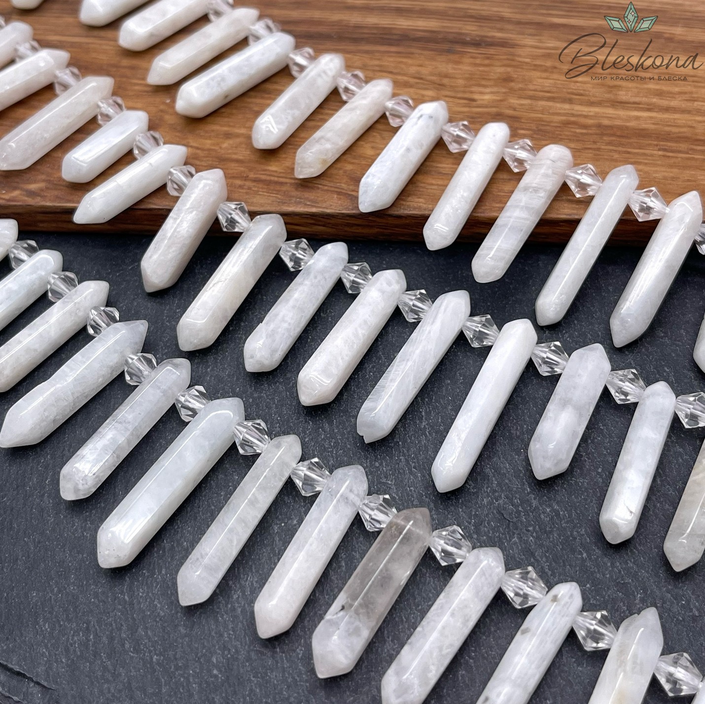 Лунный камень форма маятник (4-6)*(21-30) мм