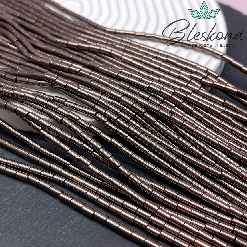 5*3 мм Гематин имитация, цвет коричневый (шоколадный) трубочки №1