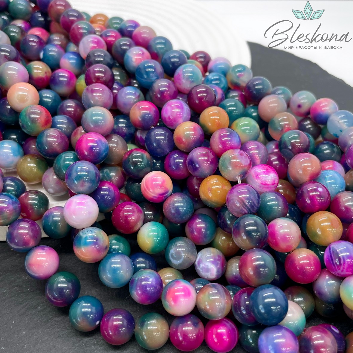 Агат с узором №17 10 мм