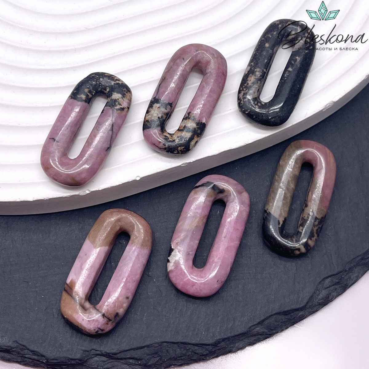 30*14 мм Подвеска овал Родонит