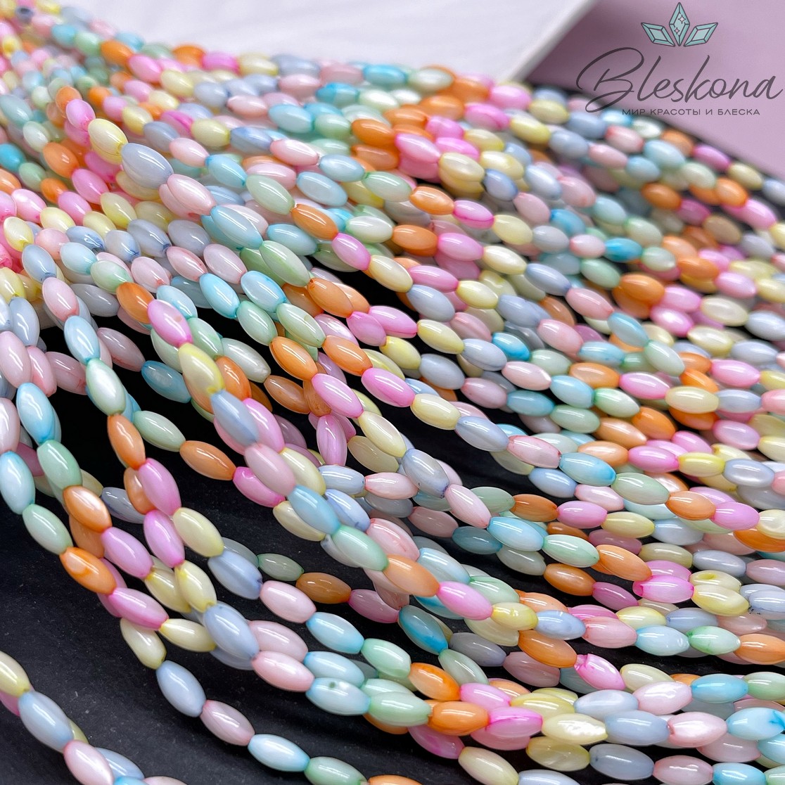 Перламутр рис микс 7*3,5 мм