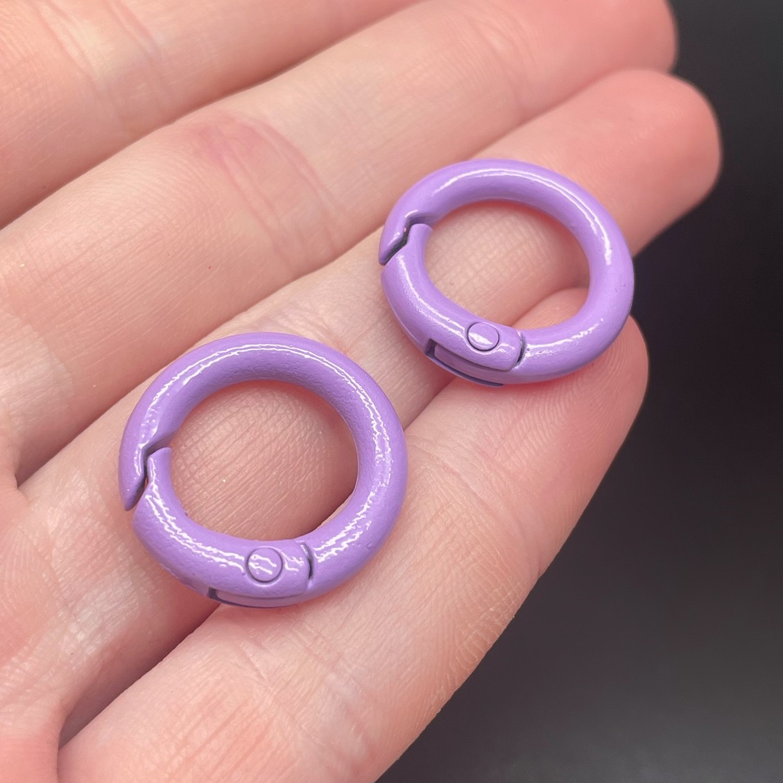 20мм , Замок круг фиолетовая эмаль №1