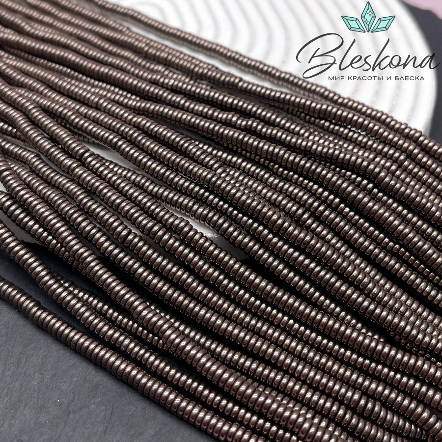 4*1,5 мм Гематин имитация, цвет коричневый №1 (шоколадный), диски