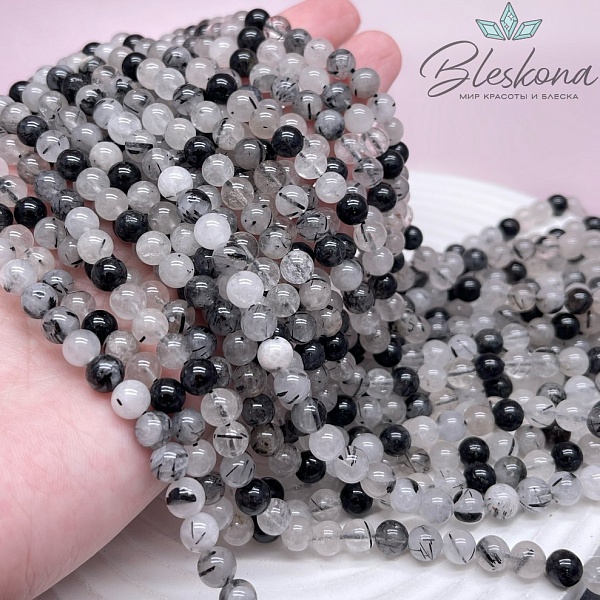 Кварц Рутиловый Турмалиновый №2 6 мм