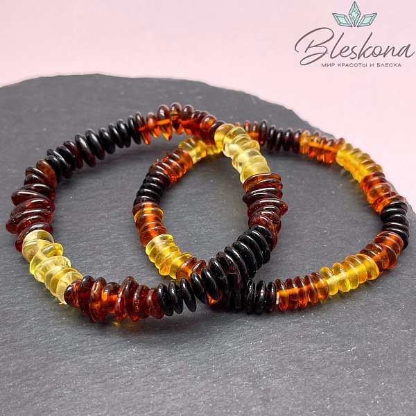 Янтарь крошка микс №2 8-10 мм сет 19 см