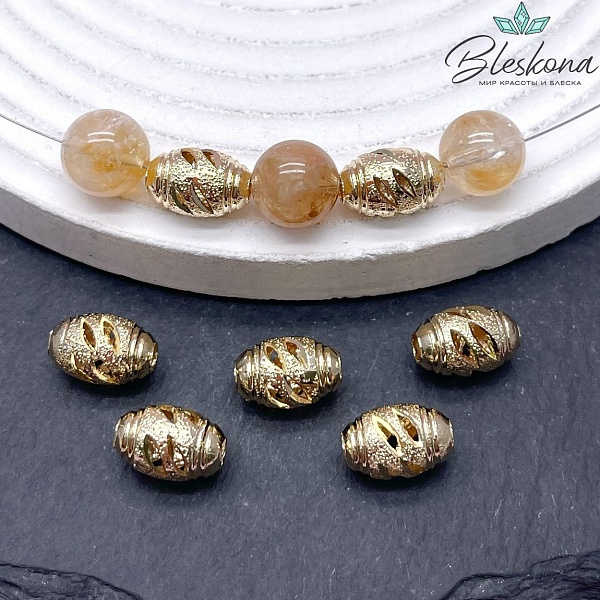 10*6 мм Цвет золото, Бусина овал