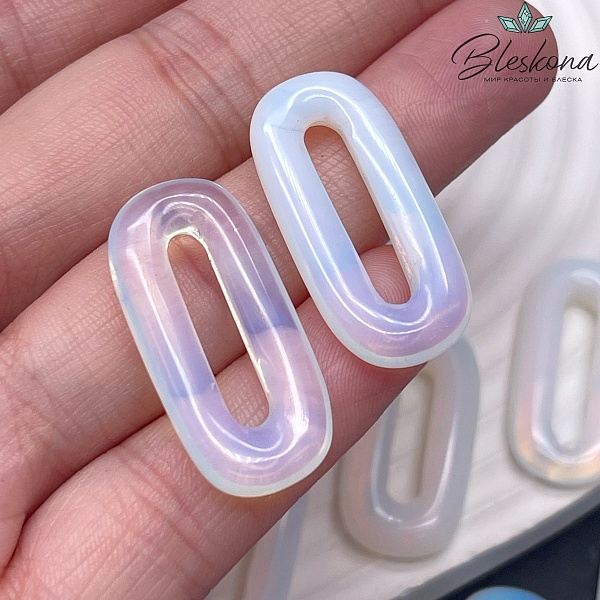 30*14 мм Подвеска овал Лунный Камень (имитация)