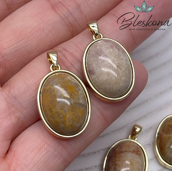 22,5*15 мм Цвет золото, Подвеска овал Петоски