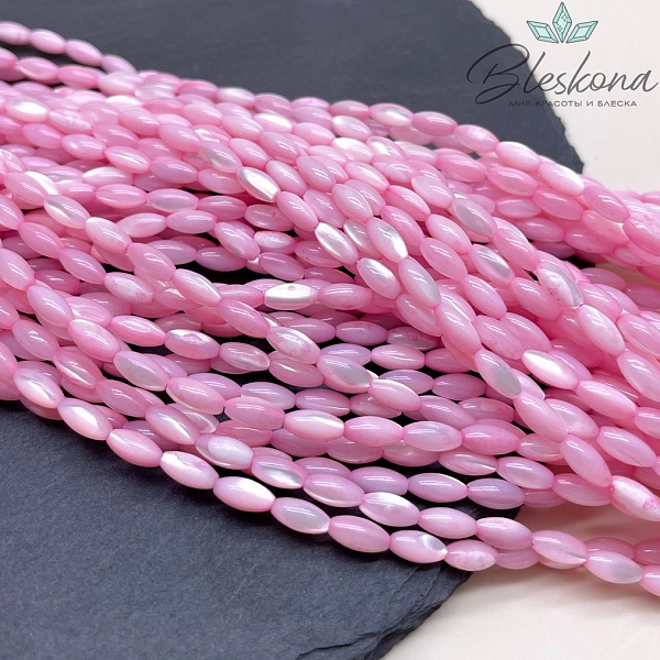 Перламутр рис розовый 4*8 мм
