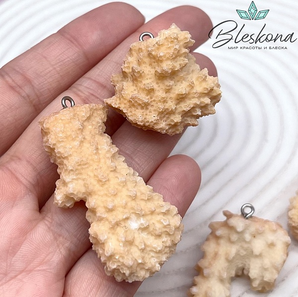 (28-47)*(16-30) мм Цвет серебро, Подвеска Коралл 