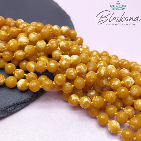 Янтарь шар оранжевый 8 мм