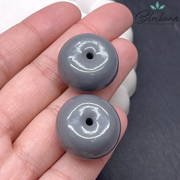 14*23 мм Бусина Бублик серый