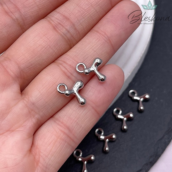 13 мм Цвет серебро, Буква гладкая T