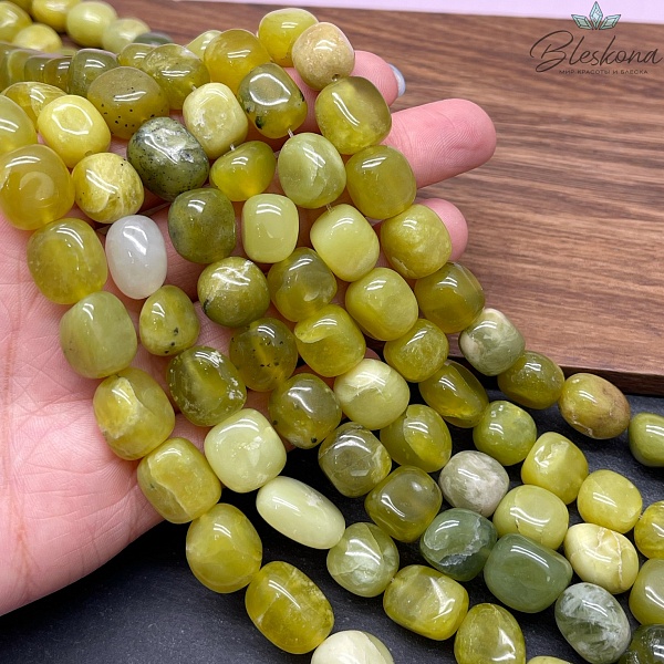 Серпентин желтый (змеевик) галтовка (12-14)*(10-12) мм