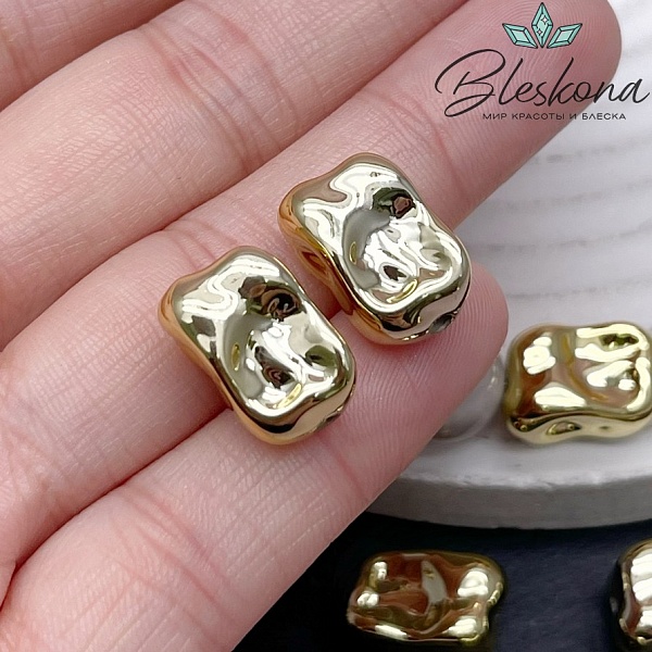 15*9,5 мм Цвет золото, Бусина фриформ