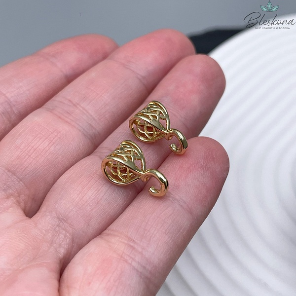 7,3*14,6 мм Цвет золото, Бейл узор разъемное кольцо