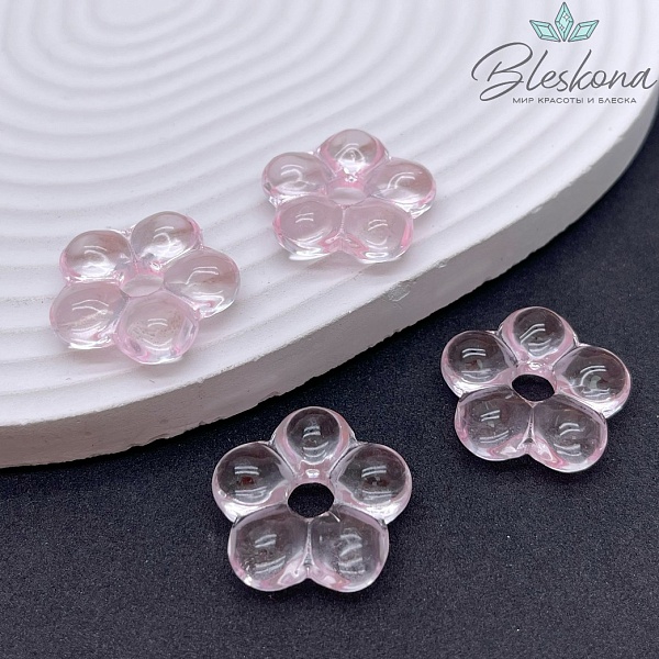 24 мм  Подвеска цветок розовый