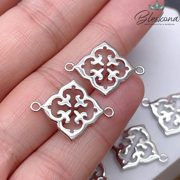 21,5*16,5 мм Цвет серебро, Коннектор Этно №9