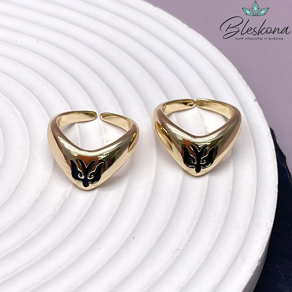 20 мм Цвет золото, Кольцо безразмерное Этно №4 