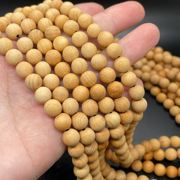 8 мм, Деревянные бусины бежевые