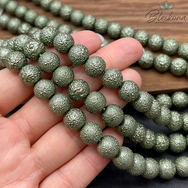 10 мм Бусина акриловая зеленая