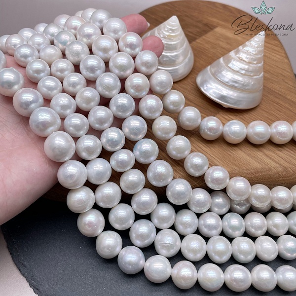 Жемчуг шар белый на увеличение 11-14 мм 