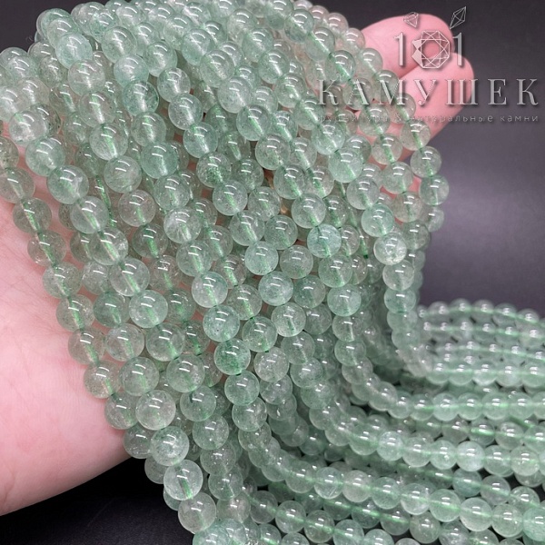  Кварц клубничный зеленый 6 мм