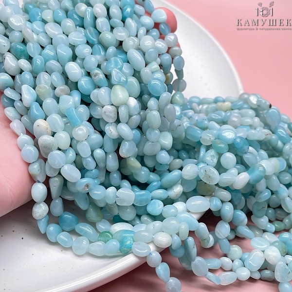 Амазонит галтовка №2 6-8 мм