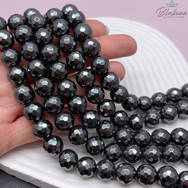 12мм Гематин имитация, огранка круглая