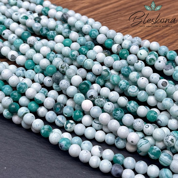 Агат с узором №9 6 мм