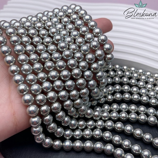 Жемчуг Майорка цвет светло-серый хамелеон 8 мм