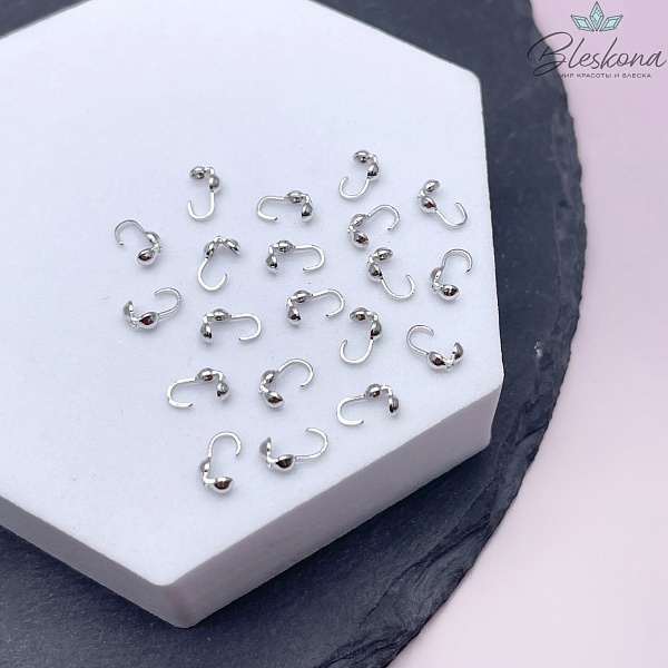 6,5*2,5 мм Цвет серебро, Каллоты уп. 20 шт.