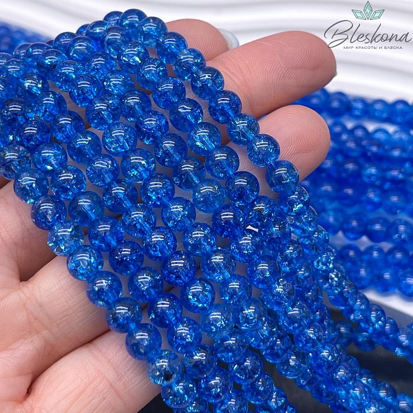 Кварц снежный синий (имитация) 6 мм