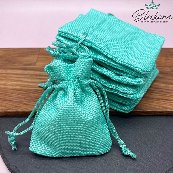 Мешочки льняные Бирюза №1 9*7см 10шт.