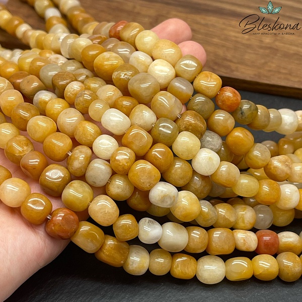  Жадеит желтый галтовка (6-9)*(8-10) мм