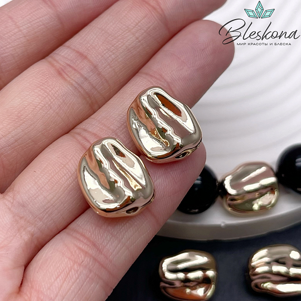 16,2*13,5 мм Цвет золото, Бусина плоская фриформ