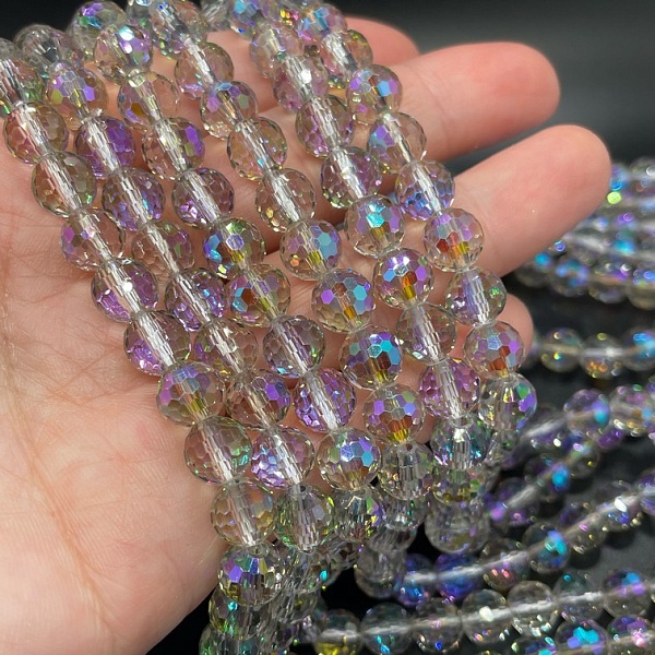 7,5 мм Стекло Lux, шар, цвет песочный с переливом