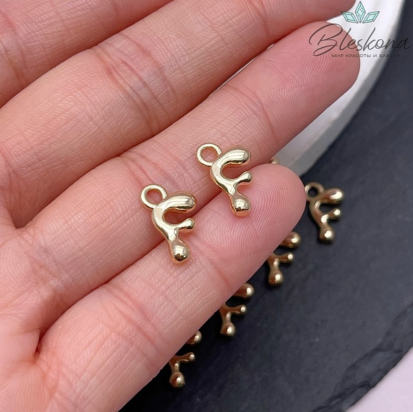 13 мм Цвет золото, Буква гладкая F 