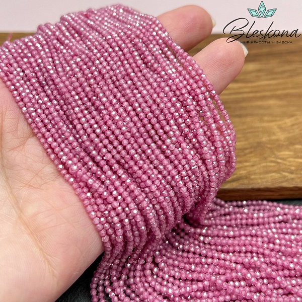 Циркон Glow рубиновый огранка №1 2 мм (кубический цирконий, фианит) 