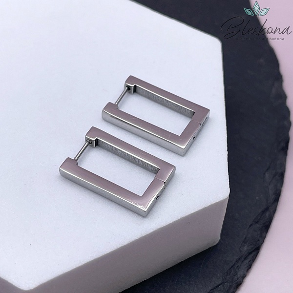 20,5*12,8 мм Цвет серебро, Швензы конго прямоугольник