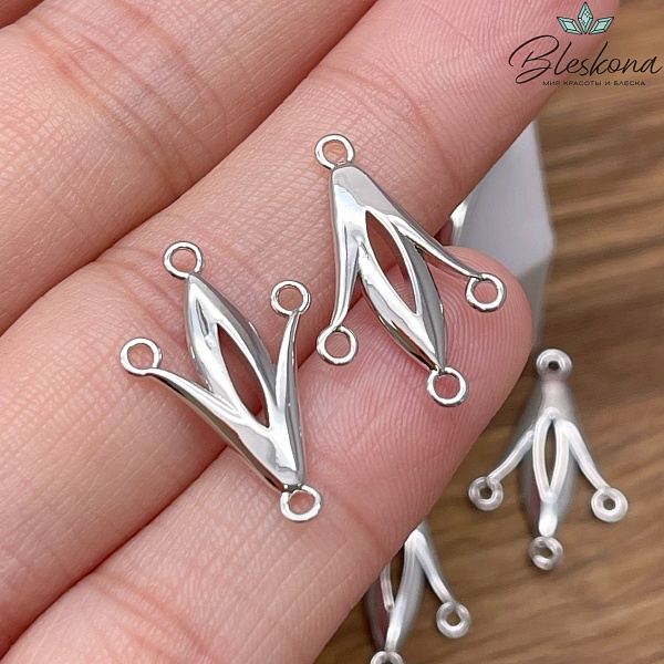 21*13,5 мм Цвет серебро, Коннектор Этно №17 