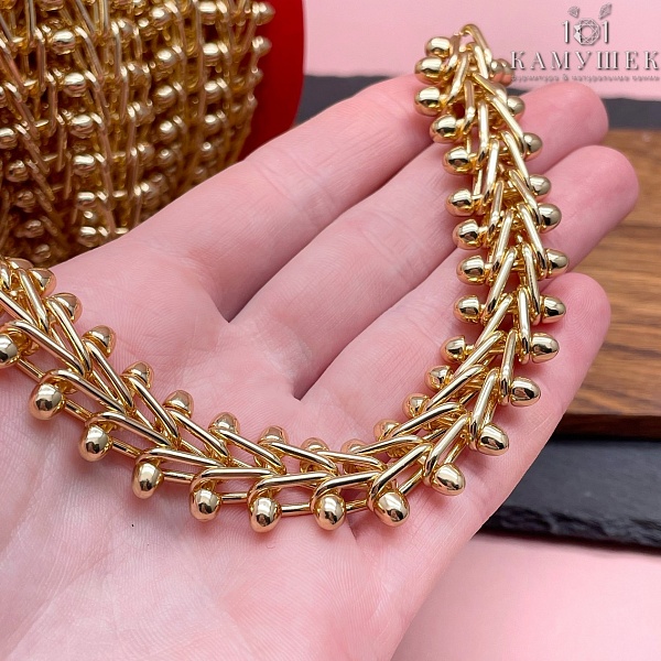 Цепь №100-1 цвет золото 17,2*12,8 мм