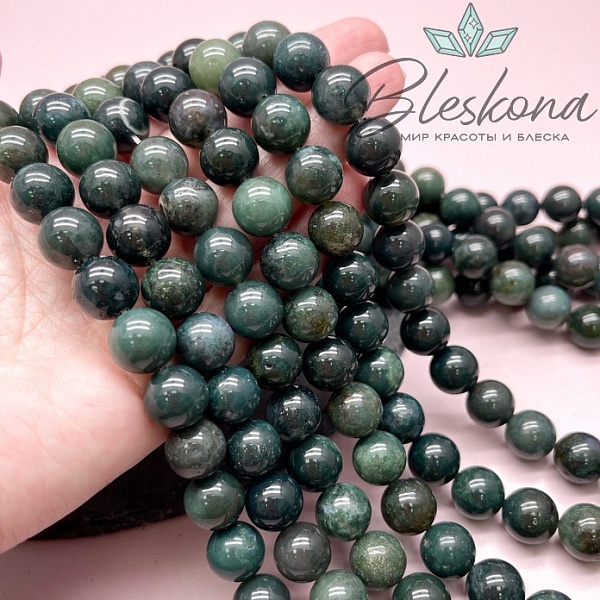 Агат моховой 12 мм