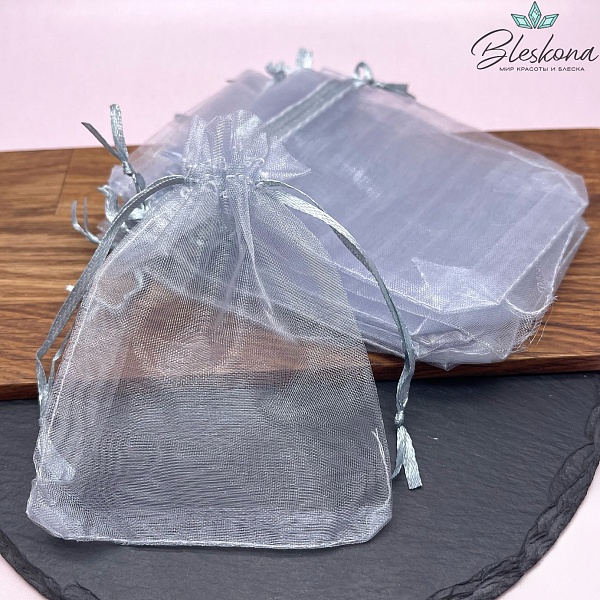 Мешочек из органзы серый 12*9см 10шт