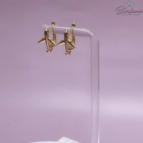 16,5*14,5 мм Цвет золото, Швензы самолет Люкс