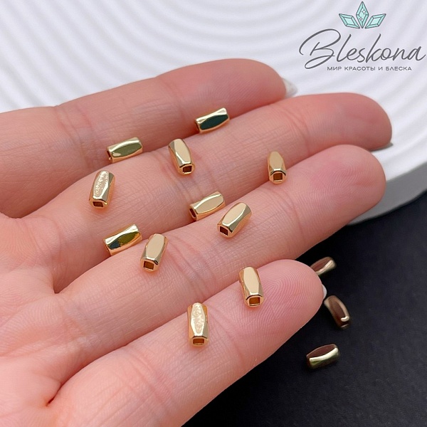 6*3 мм Цвет золото, Бусина огранка 