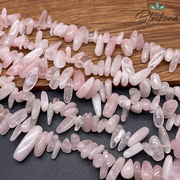 Розовый кварц сколы шлифованные 10-22 мм