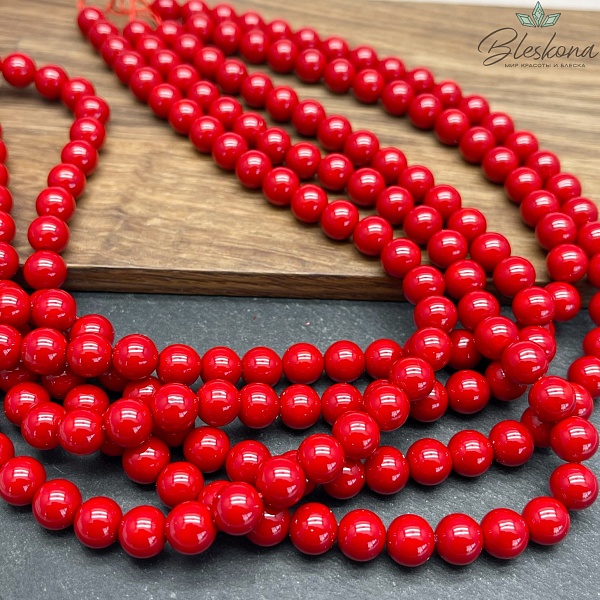 Жемчуг Майорка красная 8 мм