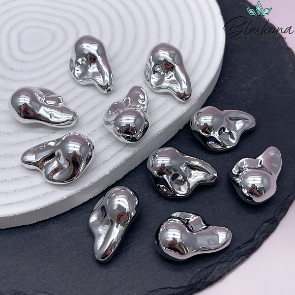 29*19,5 мм Цвет серебро, Бусина фриформ